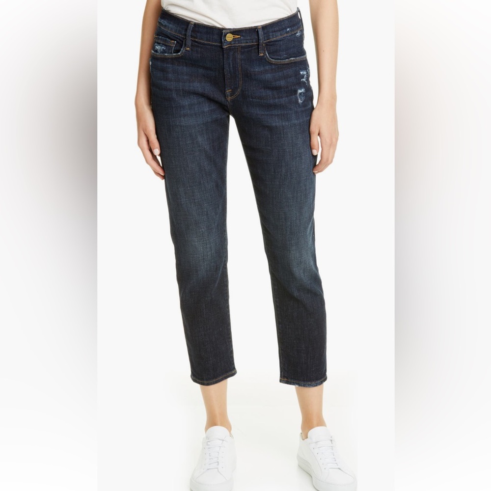 Frame Le Garçon Boyfriend Crop Distressed Jeans Women’s Size 32